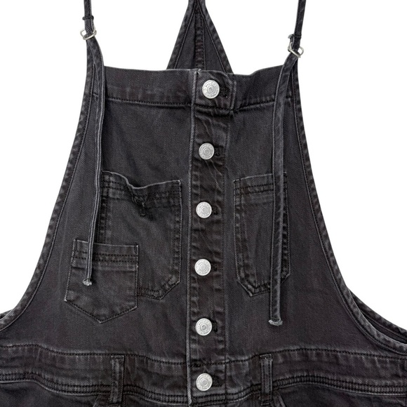 Anthropologie Pilcro Black Wash Painters Women’s Strappy Denim Overalls Sz 31 - Picture 5 of 15